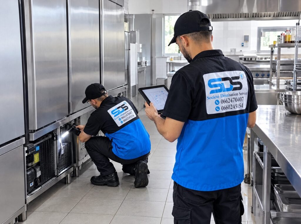 Diagnostic de dératisation avec plan des postes dans une cuisine professionnelle à Tanger